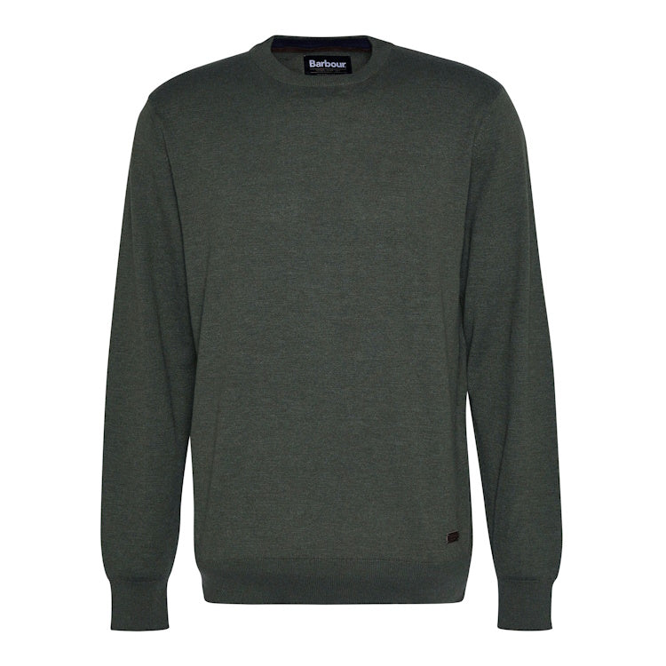 Barbour Bayfield Knitted Crew Jumper - Mid Olive