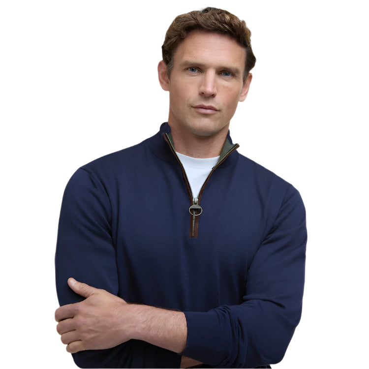 Barbour Bayfield Knitted Half Zip Jumper - Navy