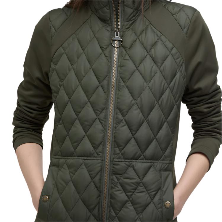 Barbour Ladies Edda Quilted Sweat - Olive