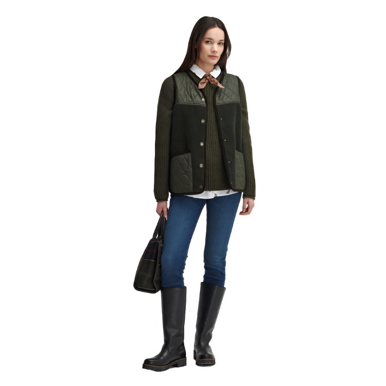 Barbour Ladies Willows Knitted Jumper - Olive