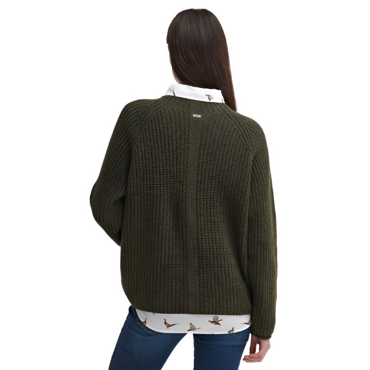 Barbour Ladies Willows Knitted Jumper - Olive