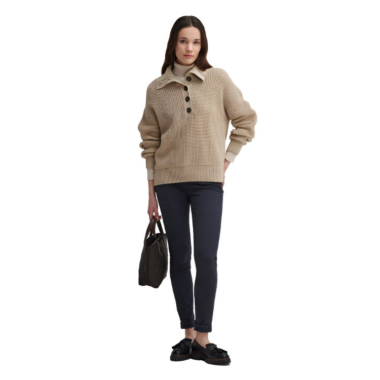 Barbour Ladies Woodside Knitted Jumper - Oatmeal