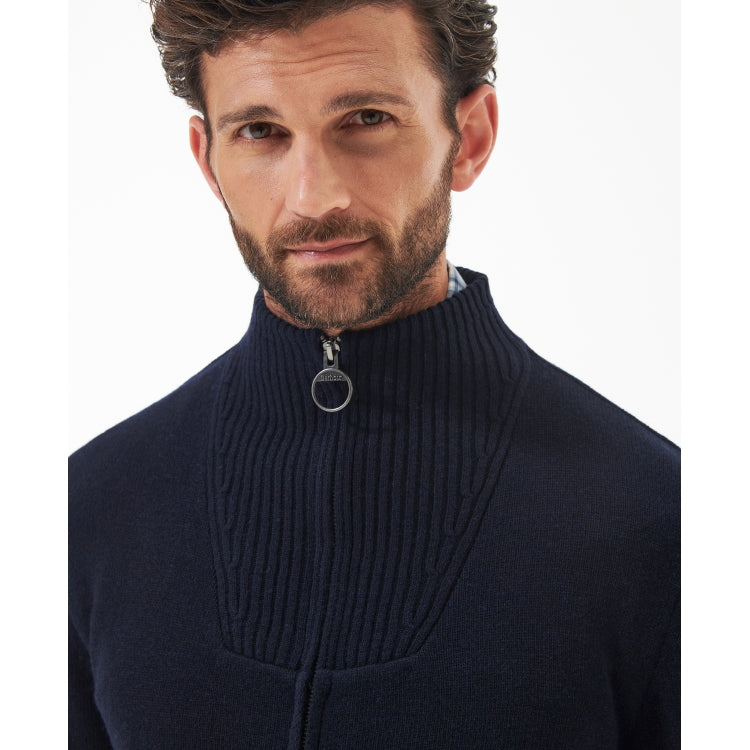 Barbour Nelson Essential Full Zip Sweater - Navy