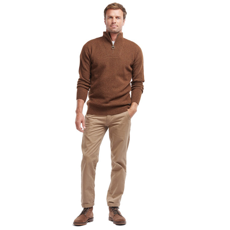 Barbour Nelson Essential Half Zip Sweater - Dark Sand