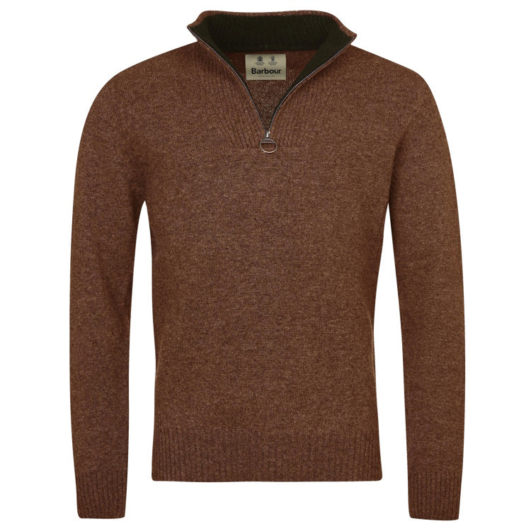 Barbour Nelson Essential Half Zip Sweater - Dark Sand