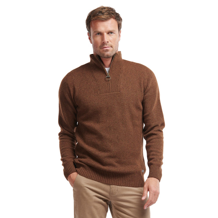 Barbour Nelson Essential Half Zip Sweater - Dark Sand