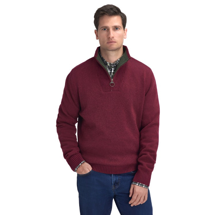 Barbour Nelson Essential Half Zip Sweater - Port