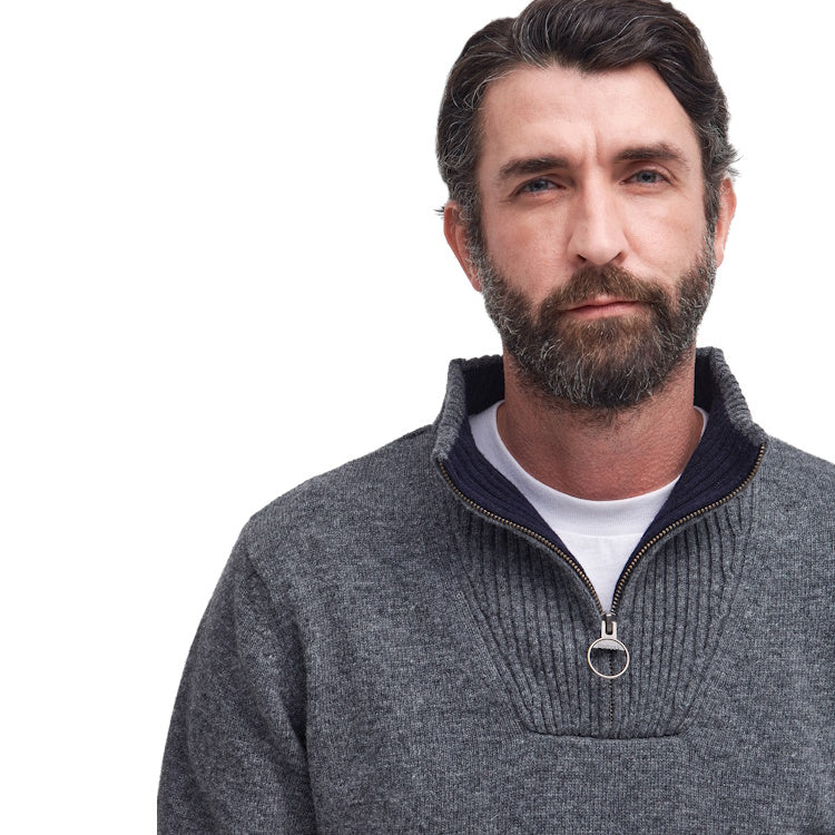 Barbour Nelson Essential Half Zip - Storm Grey