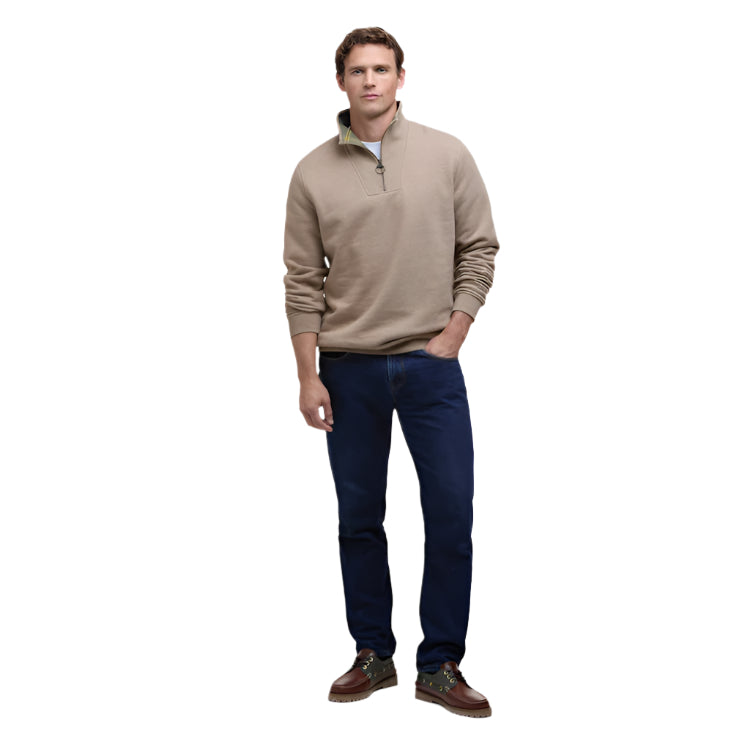 Barbour Nelson Half Zip Sweatshirt - Stone Marl 