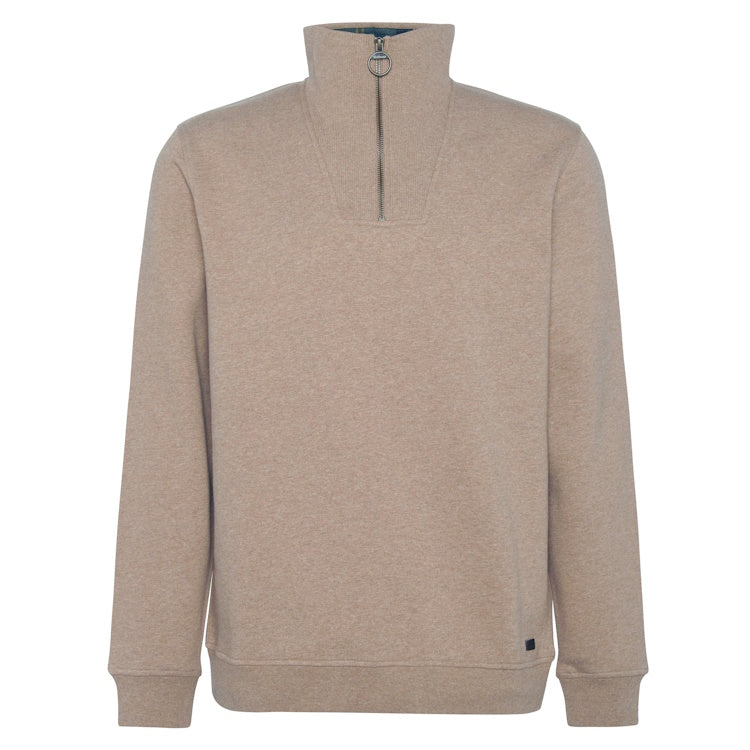 Barbour Nelson Half Zip Sweatshirt - Stone Marl 