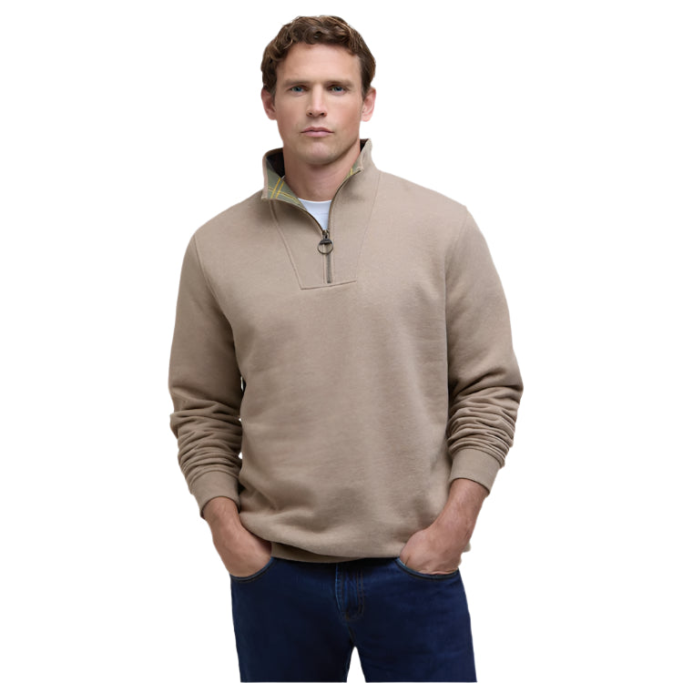 Barbour Nelson Half Zip Sweatshirt - Stone Marl 