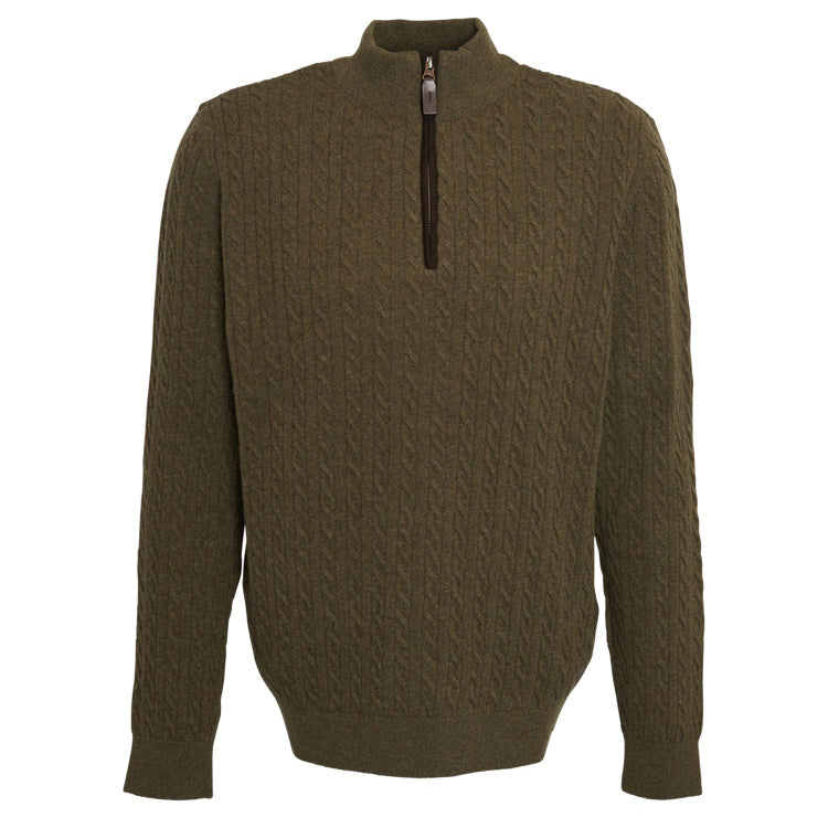 Barbour Ramsden Half Zip Knitted Jumper - Ivy Green