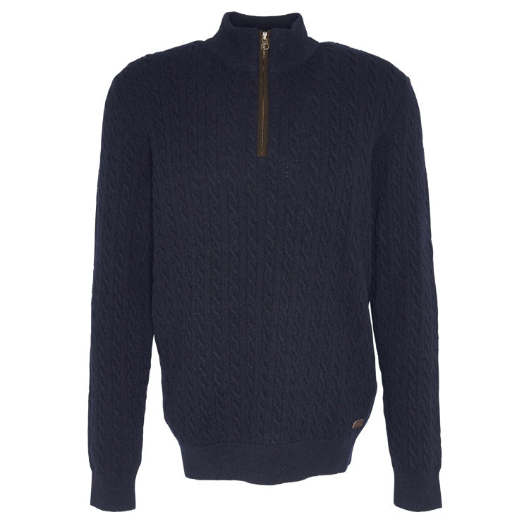 Barbour Ramsden Half Zip Knitted Jumper - Navy