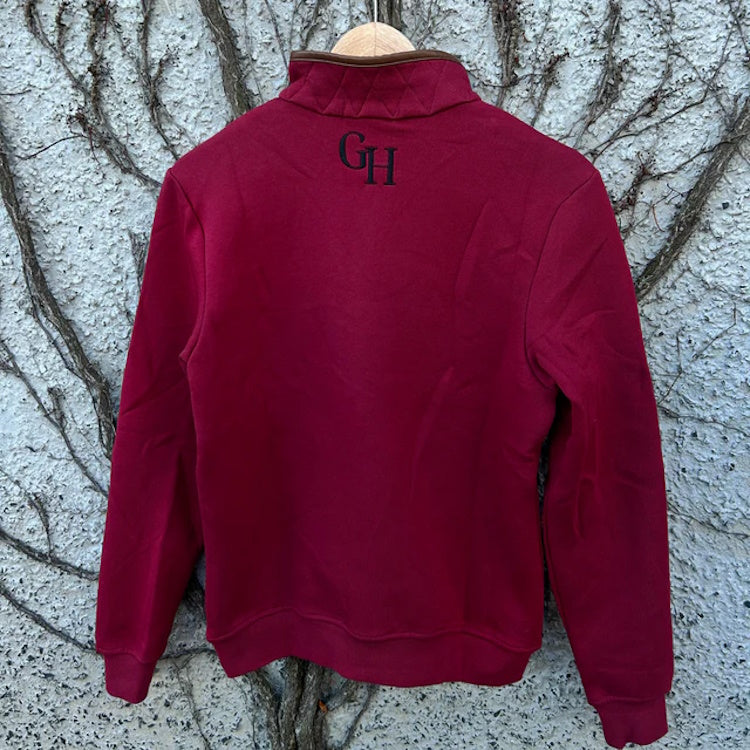 Gunner and Hound Unisex Tweed 1/4 Zip Sweater - Cranberry