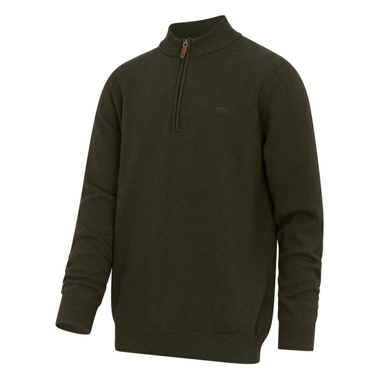 Hoggs of Fife Falkirk 1/4 Zip Pullover - Fern Green