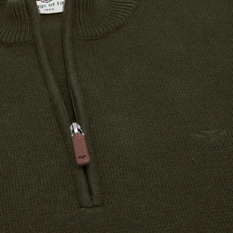 Hoggs of Fife Falkirk 1/4 Zip Pullover - Fern Green