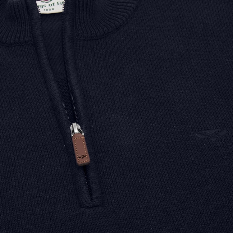 Hoggs of Fife Falkirk 1/4 Zip Pullover - Heather Blue