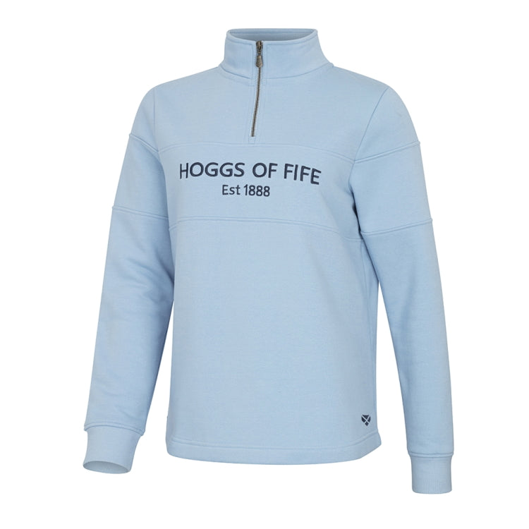 Hoggs of Fife Ladies Dumfries 1888 1/4 Zip Sweatshirt - Plain Blue