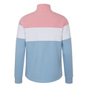 Hoggs of Fife Ladies Dumfries 1888 1/4 Zip Sweatshirt - Pink/White/Blue