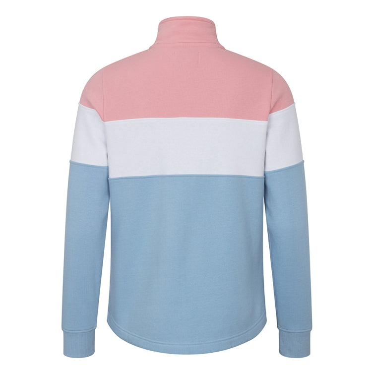 Hoggs of Fife Ladies Dumfries 1888 1/4 Zip Sweatshirt - Pink/White/Blue