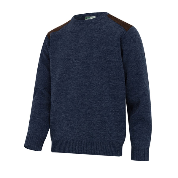 Hoggs Of Fife Melrose II Crew Pullover - Storm Blue Marl