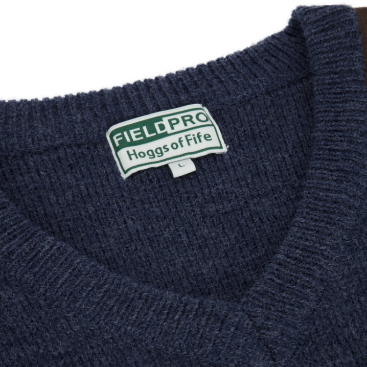 Hoggs Of Fife Melrose II V-Neck Pullover - Storm Blue Marl