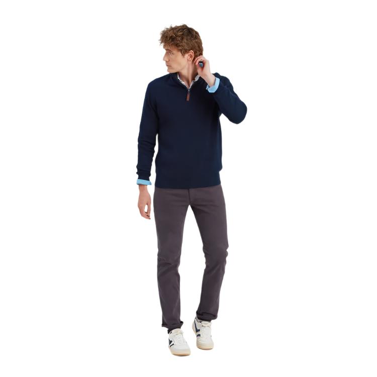 Schoffel Calton Cotton Cashmere 1/4 Zip Jumper - Navy