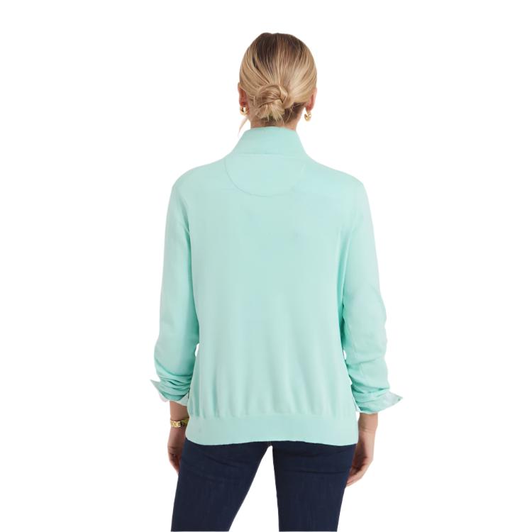 Schoffel Ladies Polperro Pima Cotton 1/4 Zip Sweater - Pale Mint