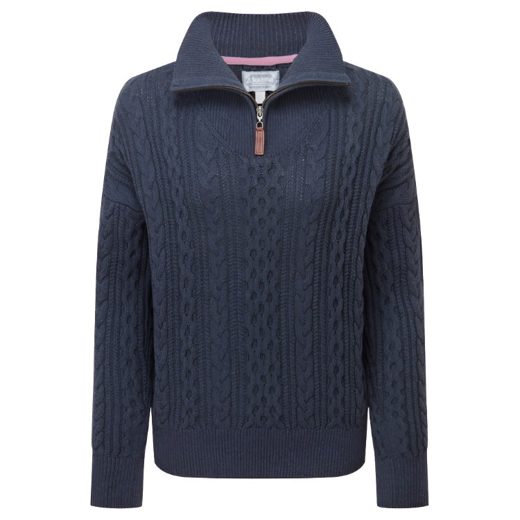 Schoffel Ladies Settle 1/4 Zip Sweater - Slate Navy - John Norris