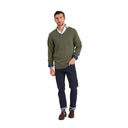 Schoffel Lewis Lambswool V Neck Jumper - Woodland