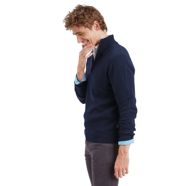 Schoffel Lewis Lambswool 1/4 Zip Jumper - Navy