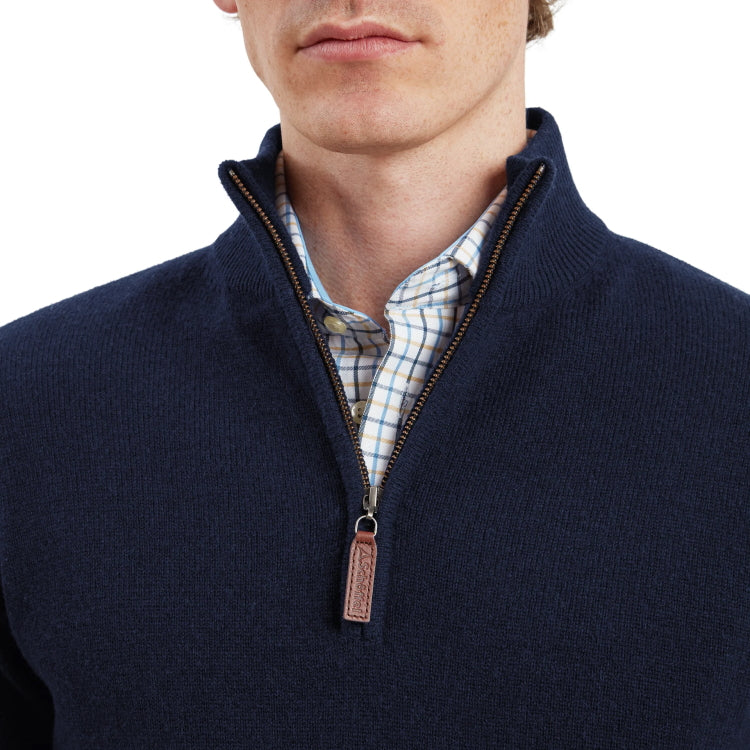 Schoffel Lewis Lambswool 1/4 Zip Jumper - Navy