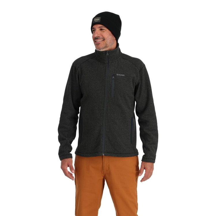 Simms Rivershed Full Zip Sweater - Black Heather