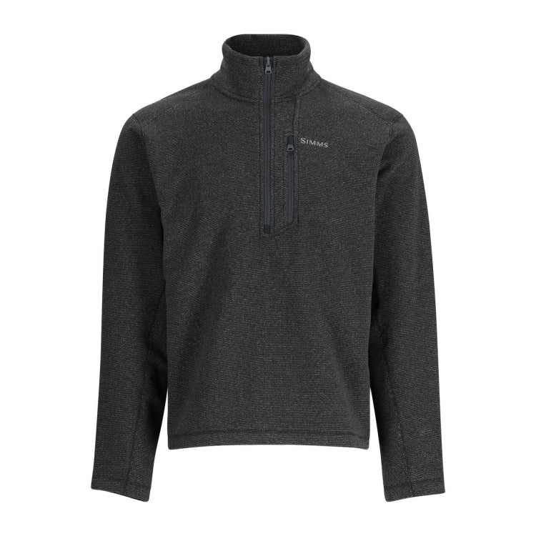 Simms Rivershed Half Zip Sweater - Black Heather