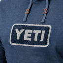 Yeti Logo Badge Fleece Hoodie Pullover - Navy