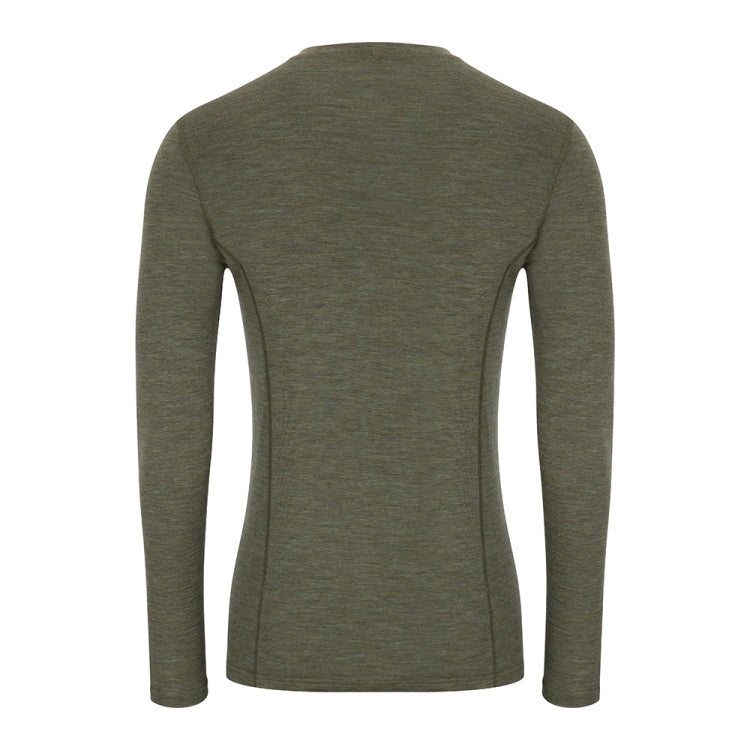 Hoggs of Fife 100% Merino Wool Crew Neck Base Layer Long Sleeve Top - Green