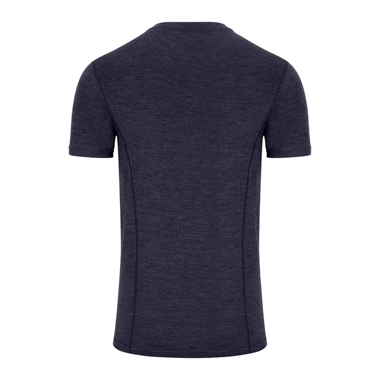 Hoggs of Fife 100% Merino Wool Crew Neck Base Layer Short Sleeve Top - Navy