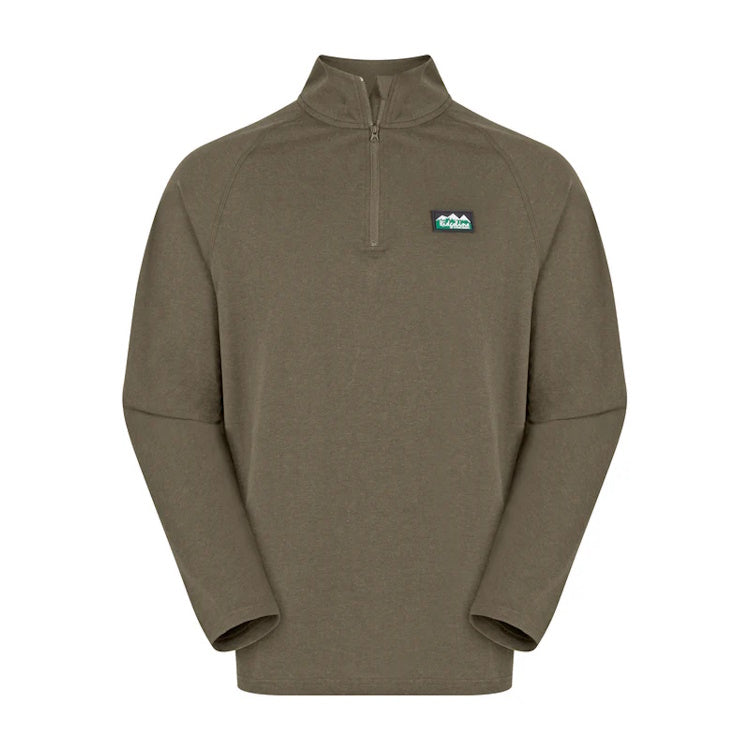 Ridgeline Baseline Pull On Zip Top - Light Bark Marl