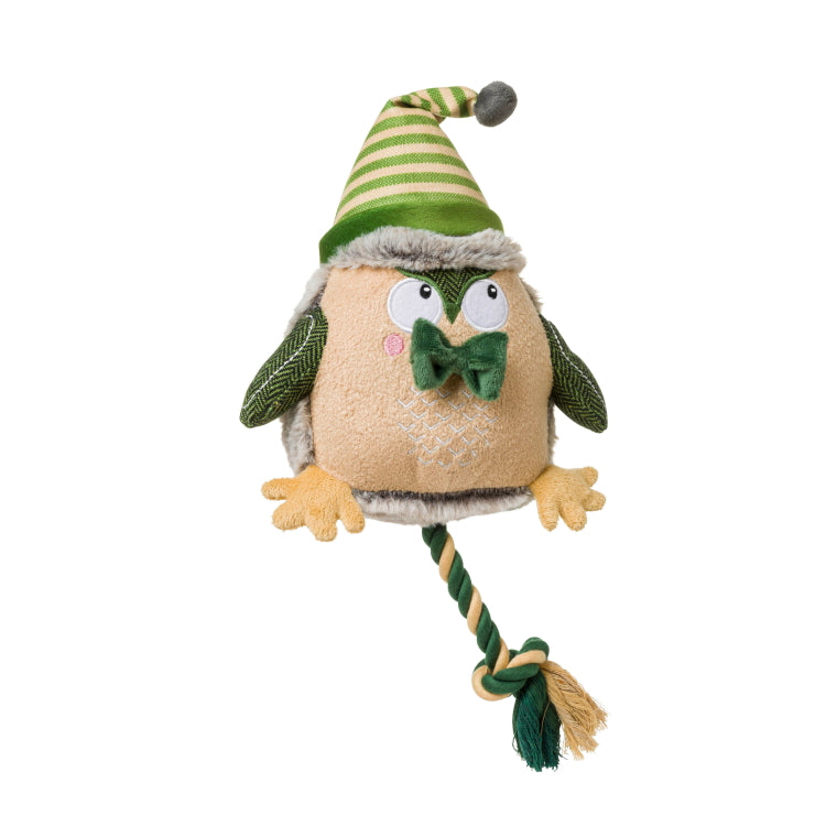 House of Paws Forest Green Owl Dog Toy