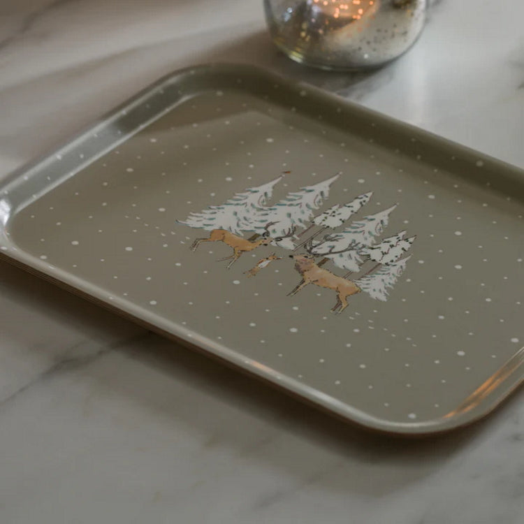 Sophie Allport Christmas Stags Printed Tray - Small