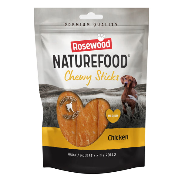 Rosewood Naturefood Dog Treats - Chewy Sticks Chicken Medium 4pc 100g