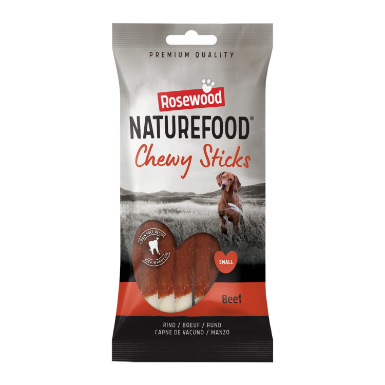 Rosewood Naturefood Dog Treats - Chewy Sticks Beef 8pc 72g