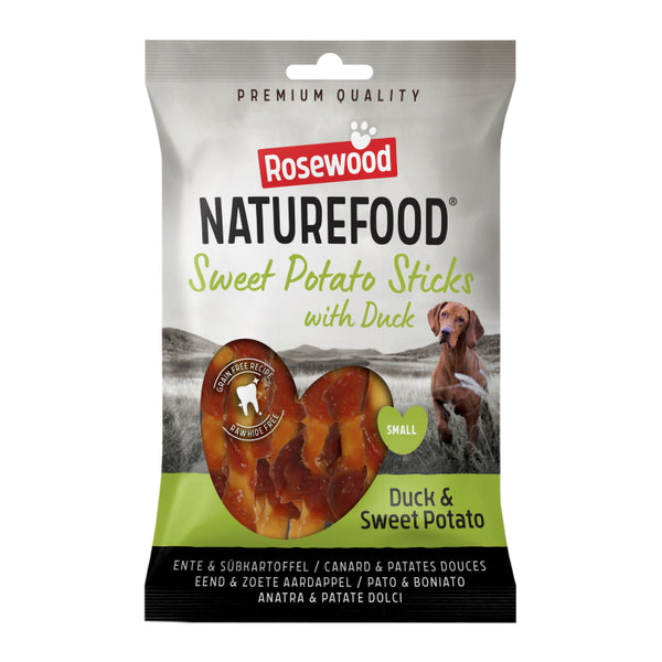 Rosewood Naturefood Dog Treats - Duck Wrapped Sweet Potato Sticks 80g