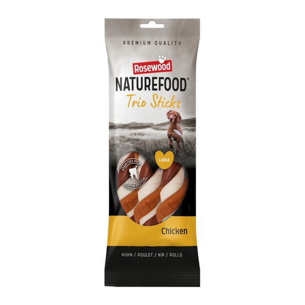 Rosewood Naturefood Dog Treats - Trio Sticks Chicken Large 3pc 240g