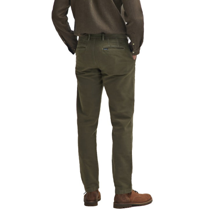 Barbour Moleskin Tailored Fit Trousers - Dark Olive