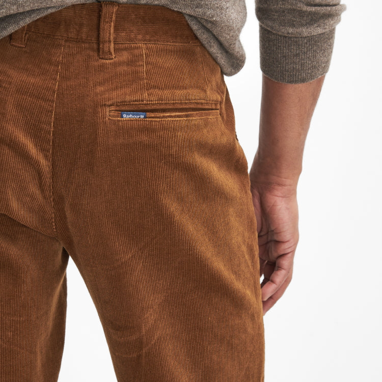 Barbour Stretch Cord Tailored Fit Trousers - Dark Honey