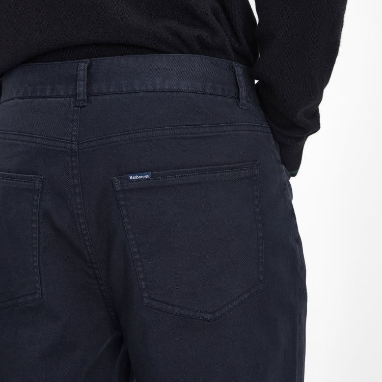 Barbour Washed Stretch Twill Trousers - Dark Navy