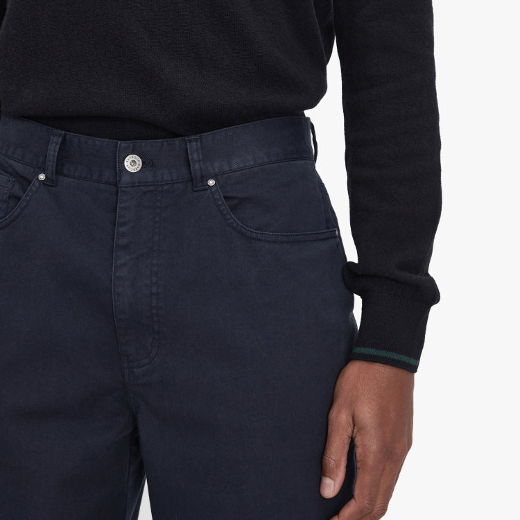 Barbour Washed Stretch Twill Trousers - Dark Navy