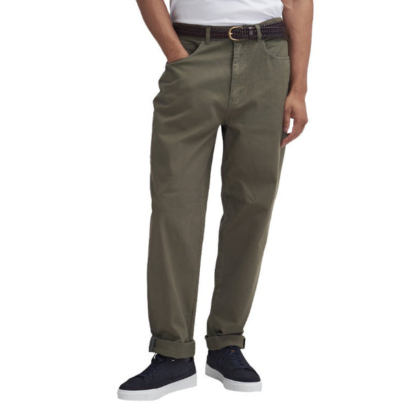 Barbour Washed Stretch Twill Trousers - Olive