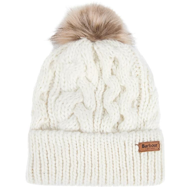 Barbour Ladies Penshaw Cable Beanie - Cloud